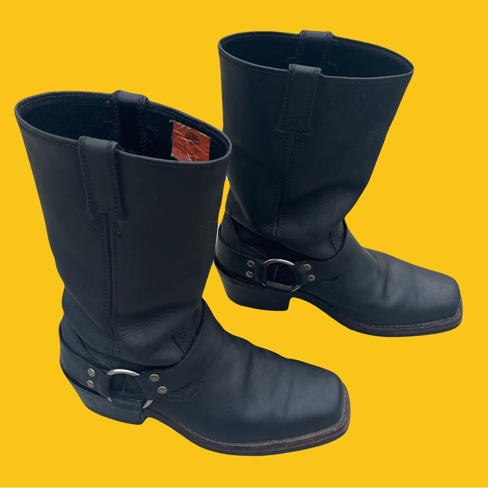 Harley Davidson Black Leather Harness Boots
